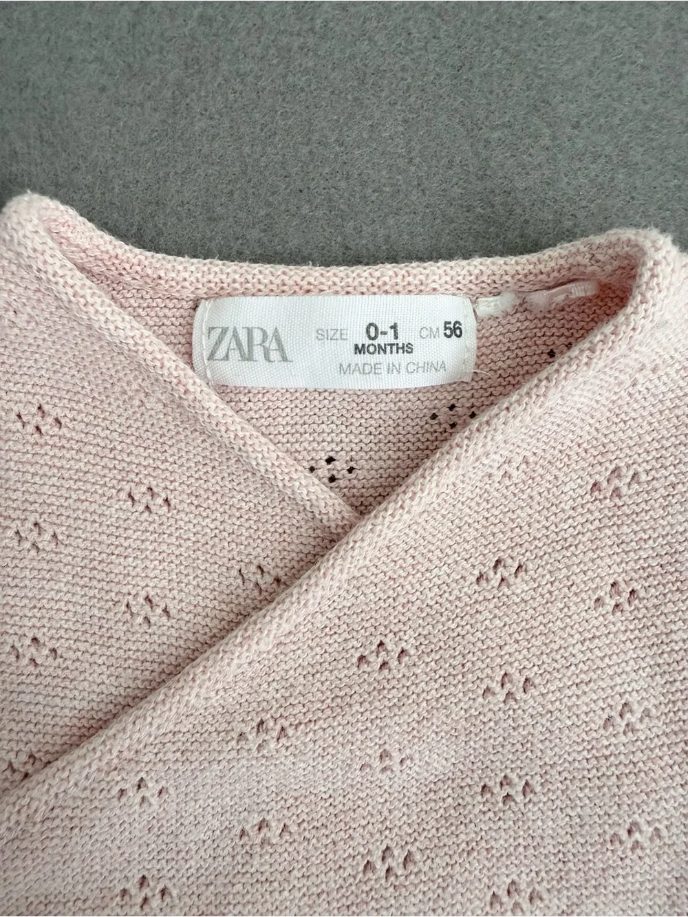 Zara Baby Newborn Pointelle Knit Wrap Sweater & Footed Pants Set 0-1M